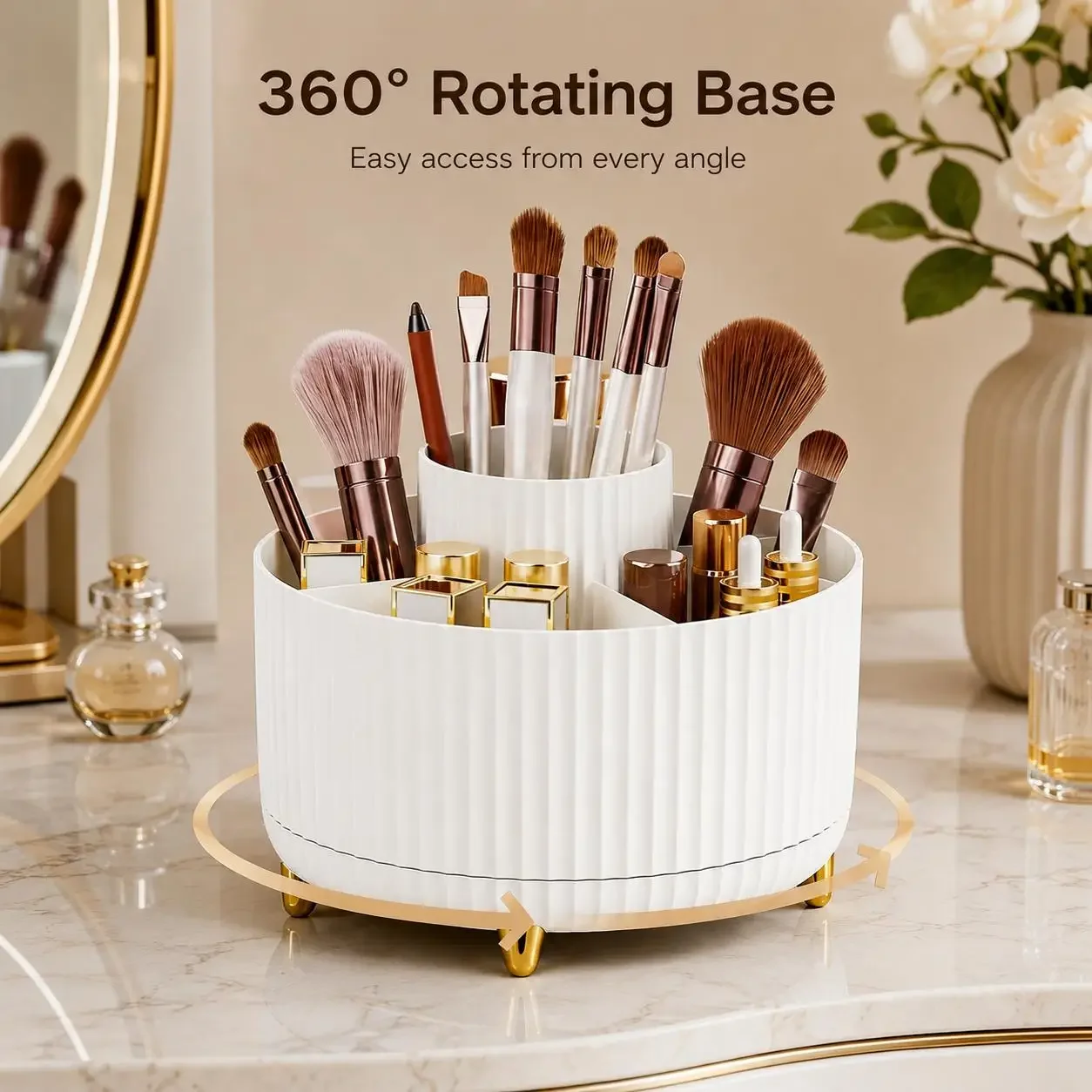 360 Rotating Makeup Organizer  - Luxury Skincare Box review and price
