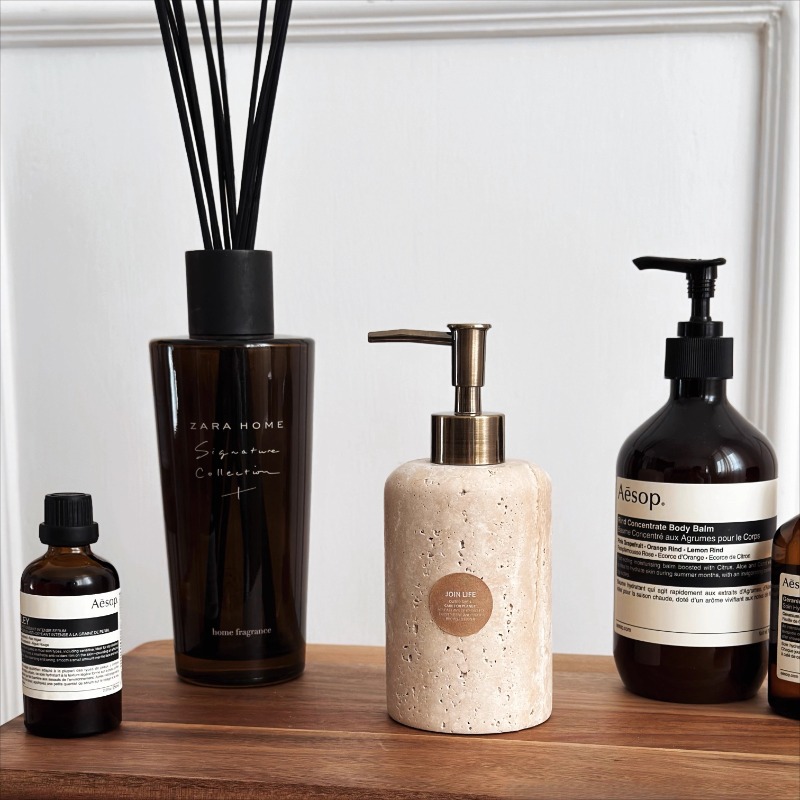 Natural Stone Lotion Dispenser - Luxury Skincare Jars review and price