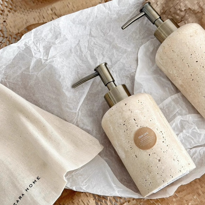 Natural Stone Lotion Dispenser - Luxury Skincare Jars review and price